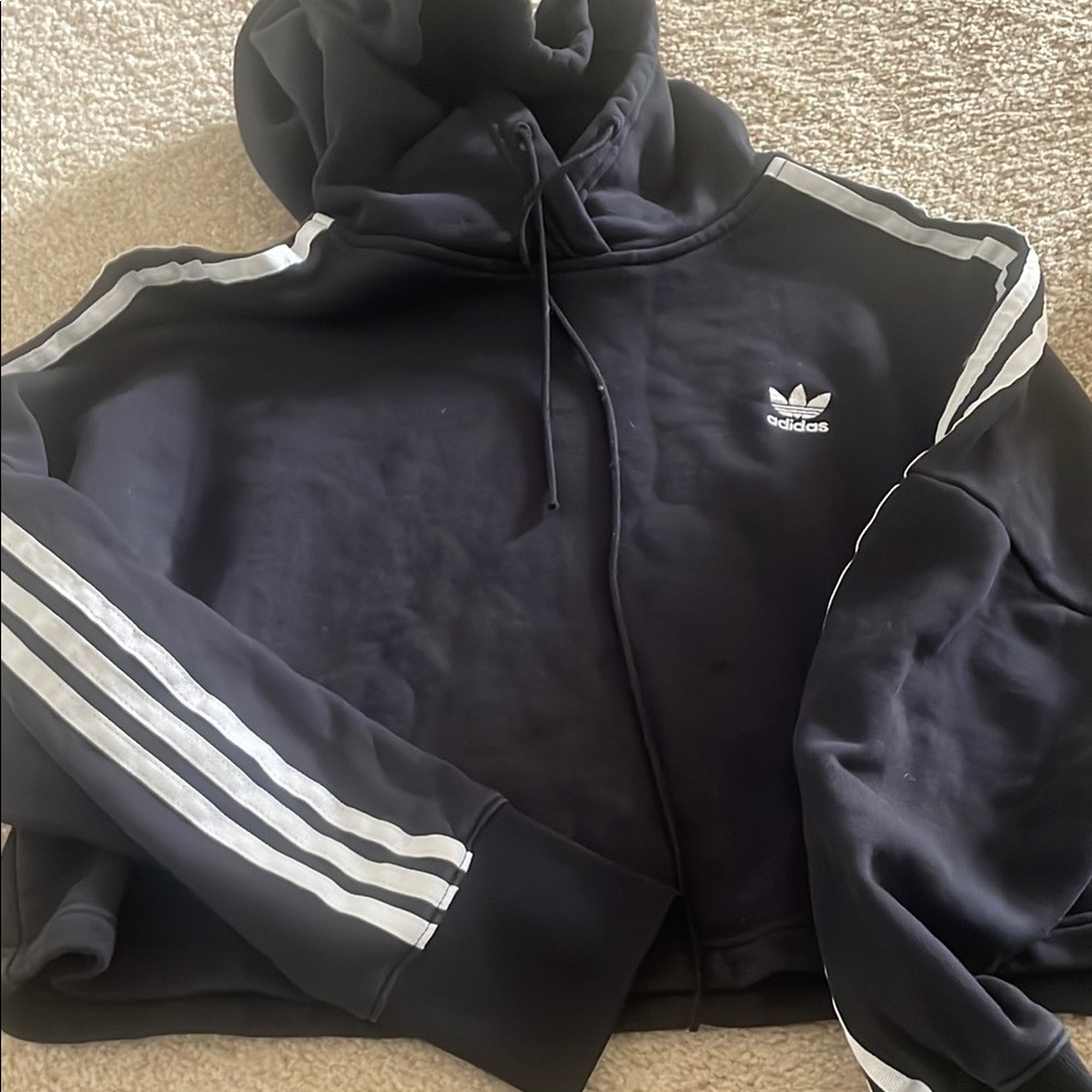 Adidas Black Hoodie with White Accents